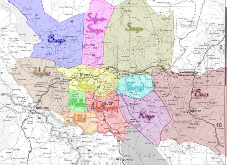 Mbeya area map Mbeya area map